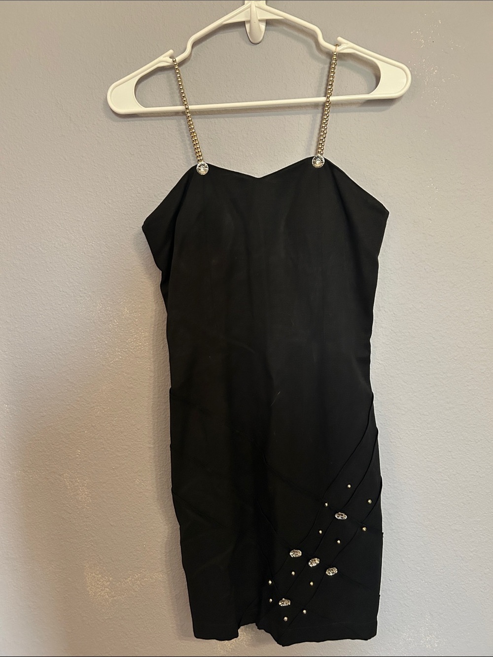 Unbranded Black Chain-Strap Embellished Cocktail Dress Size Small